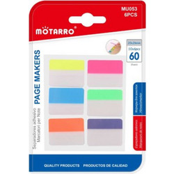Σετ Αυτοκόλλητα Χαρτάκια Σημειώσεων Neon 20x26mm 60 Φύλλων Motarro MU053