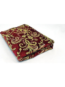 Ύφασμα EMBROIDERY VELVET BURGUNDY WITH FINISHING κόκκινο-λευκό 150 cm x 2 m