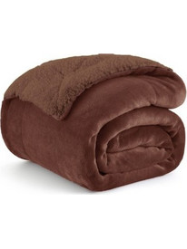 1+1 Δώρο Κουβέρτα Υπέρδιπλη Flannel Sherpa 220x240 Brown KP103