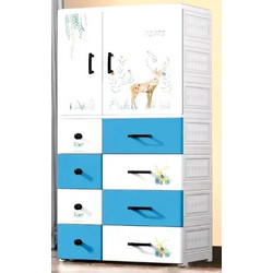 Ντουλάπα Πλαστική 67.5x40.5x146.5cm με παιδικό σχέδιο Ελάφι Λευκό/Μπλε 677137