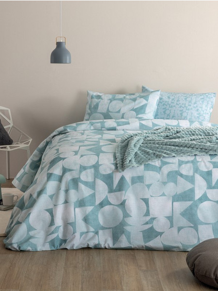 Palamaiki Σετ Παπλωματοθήκη Υπέρδιπλη Fashion Life 240x250 FL6288 Γαλάζιο