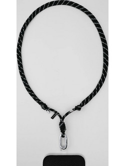 Tapper Cross-Body & Neck Nylon Phone Strap (all phones) Black Nylon / Silver 1171