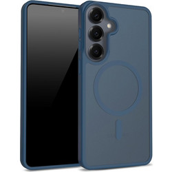 Crong Hybrid Matte Magnetic - MagSafe Case for Samsung Galaxy S25 (Navy Blue) - (CRGHMMSGS25NBL)