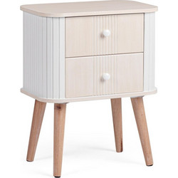 Bizzotto Vesly Κομοδίνο Mdf Λευκό/Μπεζ 45x30x57