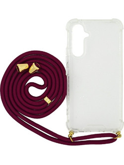 Ancus Crossbody Back Cover Transparent / Burgundy (Samsung Galaxy A54)