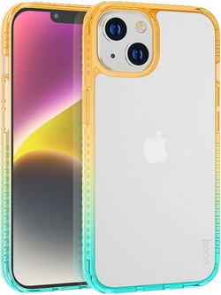 Hoco Crystal Color Skin Feel Back Cover Orange / Green / Transparent (iPhone 14 Plus)