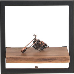 LIZARD Frame Ράφι Μέταλλο Βαφή Μαύρο, Ξύλο Ακακία Φυσικό