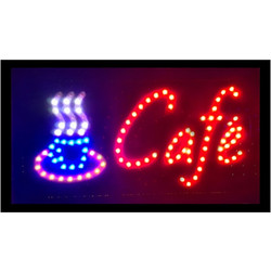 Extra Bright Φωτιζόμενη Διαφημιστική Πινακίδα CAFE - Επιγραφές LED με Εφέ Κίνησης
