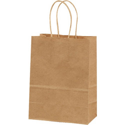 Τσάντα Συσκευασίας Χάρτινη Κραφτ Καφέ 26x38x11cm Πακέτο 25 Τεμαχίων