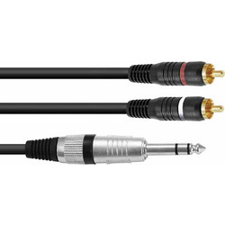 OMNITRONIC Adaptercable Jack stereo/2xRCA 1.5m - OMNITRONIC