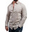Jack & Jones Ανδρικό Πουκάμισο Λινό Ριγέ Μακρυμάνικο Κανονική Γραμμή Μπεζ 12289174
