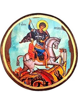 ΞΥΛΙΝΗ ΕΙΚΟΝΑ ΑΓΙΟΣ ΓΕΩΡΓΙΟΣ ΣΤ2 17cm