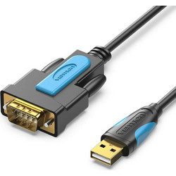 Vention USB 2.0 A Male σε DB-9 RS232 Serial Adapter Καλώδιο 1M Black (VAS-C02-B100)