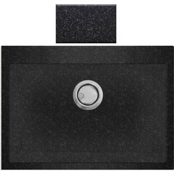Crown Quadra Q-60 Ένθετος Νεροχύτης Γρανίτη Nero 60x50cm