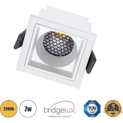 PLUTO-S 60267 Χωνευτό Downlight Σποτ με Honeycomb Anti Glare Reflector LED 7W 875lm 38 AC 220-240V IP20 Θερμό Λευκό 2700K - Bridgelux COB Chip & TUV SUD Driver - Λευκό Ματ - Μ6.4 x Π6.4 x Υ4.9 / Q5.5