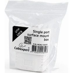 Cablexpert Μονή Πρίζα Δικτύου RJ45 με Πλαίσιο Τύπου Cat6 σε Λευκό Χρώμα NCAC-1U6-01
