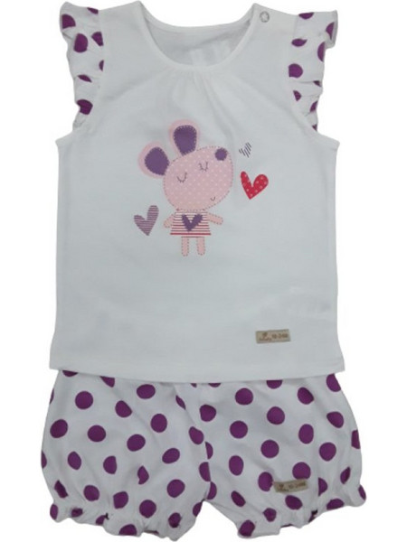 Σετ Μπλουζάκι-Σορτσάκι 18-24m LullaBy White Pink 99919011824
