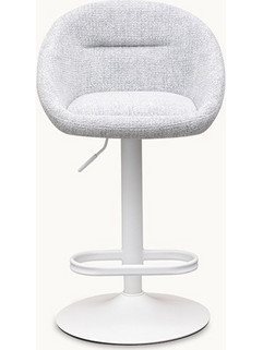 RAVENNA Σκαμπό Μπαρ Grimaldo Light Grey Tweed με Λευκή Βάση 51 x 49,5 x 87-108(Υ) cm