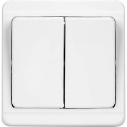 TESLA STROPKOV διακόπτης κομμυτατέρ Standard A0214, διπλός, λευκός