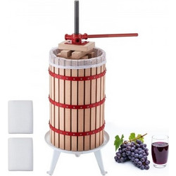 Πρέσα Φρούτων VEVOR, 7.93Gal/30L Χειροκίνητος Παρασκευαστής Χυμού, Καλάθι από Μασίφ Ξύλο Οξιάς, Παραδοσιακός Χυμοποιητής με 6 Ξύλινα Μπλοκ Πίεσης, 2 Σακούλες Φίλτρου, Ανθεκτική Μπάρα Χειρισμού για Μηλ