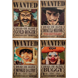 One Piece Fridge Magnet 4-Pack Wanted
