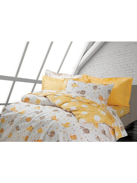 ΣΕΤ ΚΟΥΒΕΡΛΙ DAS HOME KID LINE 4525 ΚΙΤΡΙΝΟ/ΛΕΥΚΟ 160Χ240CM