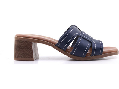 Γυναικεία Mule Oh! my sandals 5902 Μπλε Δέρμα
