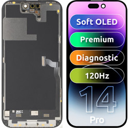 Μονάδα οθόνης LCD MP για Apple iPhone 14 Pro, Premium Soft OLED FHD 120Hz Διαγνωστική έκδοση, Aftermarket, Μαύρο