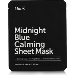 Klairs Midnight Blue Calming Sheet Μαύρη Μάσκα Προσώπου για Ενυδάτωση με Άνθρακα 25ml
