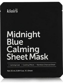 Klairs Midnight Blue Calming Sheet Μαύρη Μάσκα Προσώπου για Ενυδάτωση με Άνθρακα 25ml