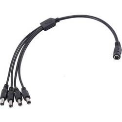 FOLKSAFE splitter DC1F4M, 1 θηλυκό σε 4 αρσενικά, 5.5x2.1mm, 4τμχ