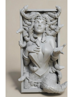 Άβαφη 3D Φιγούρα Book Nook Collection Gorgon Medusa για Βάψιμο DIY (Δώρο τα Χρώματα)