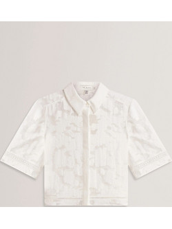 Γυναικείο Crop Πουκάμισο Με Διαφάνεια Λευκό KHAYT Ted Baker 284354-White