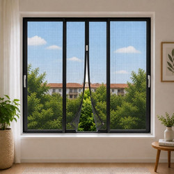 Μαγνητική Σίτα Παραθύρου Μαύρη 120x120cm