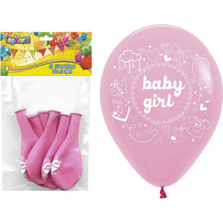 Μπαλόνια 12" 6τεμ Baby Girl 30cm