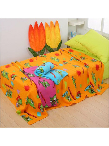 Viopros Gummy Bear 120 Κουβέρτα Κούνιας Fleece με Καλάθι 115x155 Πορτοκαλί