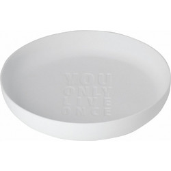Διακοσμητική Πιατέλα You Only Live Once RD0018286 Φ22x3,4cm White Raeder Πορσελάνη