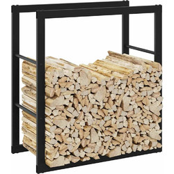 vidaXL Ράφι Καυσόξυλων Μαύρο 55x30x61 εκ. Ατσάλινο