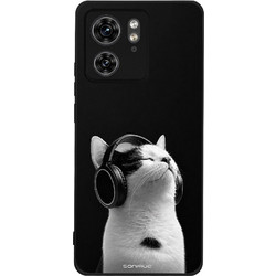 Sonique Men's Edition Θήκη με Σχέδιο «Audio Kitten - White» (Motorola Edge 40 5G)