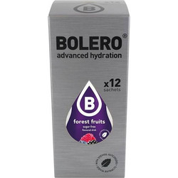 Bolero Drinks Sticks (Πακέτο 12x3g) - Ενισχυμένο Ρόφημα σε Σκόνη Χωρίς Ζάχαρη για Μπουκάλι 0.5L - 1L Forest Fruits