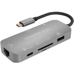 TerraTec Connect C8 USB-C Docking Station με HDMI 4K PD Ethernet Ασημί