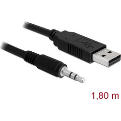 DeLock USB 2.0 Cable USB-A male - 3.5mm Μαύρο 1.8m (83115)