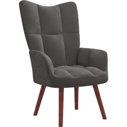 vidaXL Πολυθρόνα Relax Βελούδινη Γκρι 328052