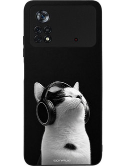 Sonique Men's Edition Θήκη με Σχέδιο «Audio Kitten - White» (Xiaomi Poco X4 Pro 5G)