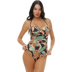 Bluepoint Hot Tropic Ολόσωμο Μαγιό Strapless Μαύρο Πράσινο 26058054D-02