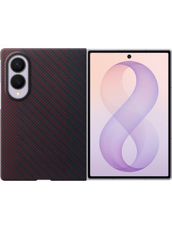 Samsung Carbon Magnet Case for Samsung Galaxy Z Fold 8 compatible with MagSafe + 2 anti-reflective films - red
