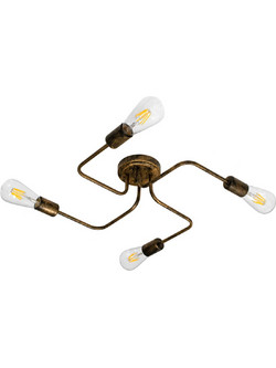 GloboStar(R) LIBERTA 00839 Μοντέρνο Φωτιστικό Οροφής Πολύφωτο Χάλκινο Σκουριά Μ44.5 x Π44.5 x Υ12cm