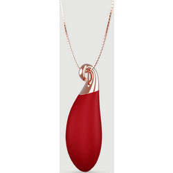 Δονητής Σιλικόνης Κολιέ Mini Liquid Silicone Luxury Rose Necklace Mini Vibrator - Κόκκινος