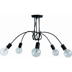 Arkolight Φωτιστικό Οροφής Πεντάφωτο 5xE27 Φ80cm Μοντέρνο Μαύρο 1352-3/5