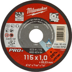 Δίσκος Κοπής Inox SCS41 MILWAUKEE PRO+ - O115x1,0mm